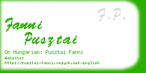 fanni pusztai business card